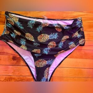 Women’s size 20W high waist pineapple print bathing suit bottom